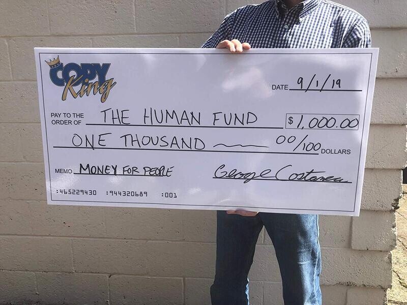 Custom Logo Large Rigid Dry Erase Presentation Check, Customize Big Checks 18&quot; x 36&quot;