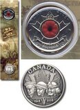 Canada. Elizabeth II. 2005 (2004). 25 cents. Poppy + BADGE. 