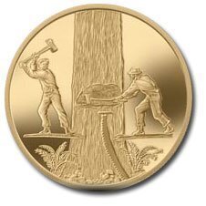 Canada. Elizabeth II. 2006. 200 dollars. Series: Canadian Trade History. #02. Wood Trade. 0.916 Gold 0.6 Oz., AGW 17.13 g., KM# PROOF