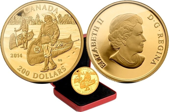Canada. Elizabeth II. 2014. 200 Dollars. Series: Great Explorers of Canada. #03. Samuel De Champlain. 0.999 Gold 0.54 Oz., AGW 15.43 g., KM # PROOF