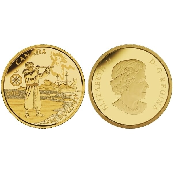 Canada. Elizabeth II. 2015. 200 Dollars. Series: Great Explorers of Canada. #04. Henry Hudson. 0.999 Gold 0.54 Oz., AGW 15.43 g., KM # PROOF