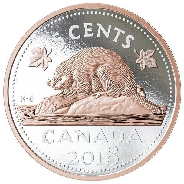 Canada. Elizabeth II. 2018. 5 Cents. Series: Big coins. 0.9999 Silver 5.0675 Oz., ASW., 157.6 g., PROOF