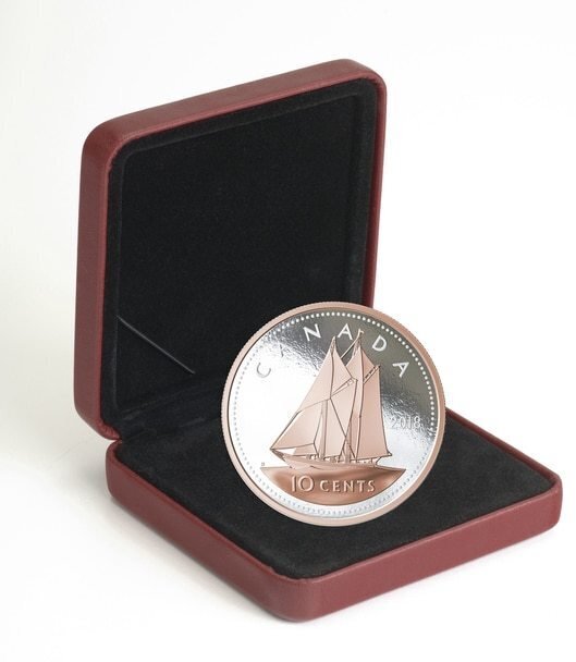 Canada. Elizabeth II. 2018. 10 Cents. Series: Big coins. 0.9999 Silver 5.0675 Oz., ASW., 157.6 g., PROOF. Mintage: 1,500