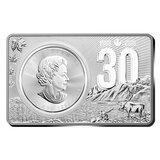 Canada. Elizabeth II. 2018. 5 Dollars. 30 Years Silver Maple Leaf. Bar set. 0.9999 Silver 1.0 Oz., ASW., 31.1 g., PROOF. Mintage: 5,000