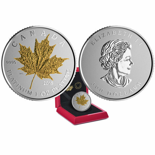 Canada. Elizabeth II. 2015. 300 Dollars. Series: Coat of Arms of Canada. #03. Maple Leaf Forever. 0.9995 Platinum 0.999 Oz., APW 31.11 g., KM#. PROOF. Mintage: 250