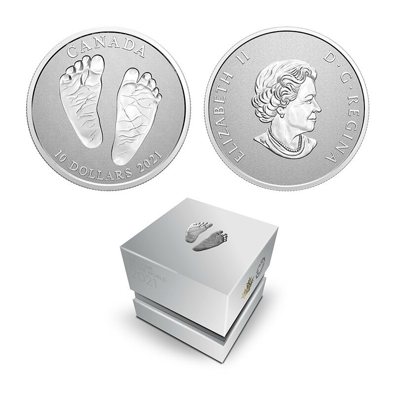 Canada. Elizabeth II. 2021. 10 dollars. Series: The Birth of a Child. #11. Welcome to the World! 0.999 Silver 0.51029 Oz., ASW 15.87 g. PROOF. Mintage: 20,000