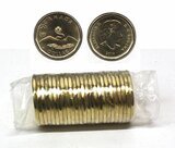 Canada. Elizabeth II. 2014. 1 Dollar - a roll of 25 coins. Lucky Loonie. Olympic logo.  Ni-Cu. KM#. UNC