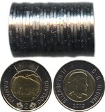 Canada. Elizabeth II. 2013. 2 Dollars - a roll of 25 coins. Polar Bear. Ni, Cu, Al. 7.30 g. UNC.