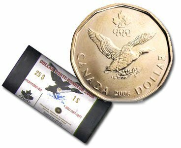 Canada. Elizabeth II. 2006. 1 Dollar - a roll of 25 coins.  Lucky Loonie. Ni-Cu. KM#. UNC (SPECIAL PACKAGE RCM).
