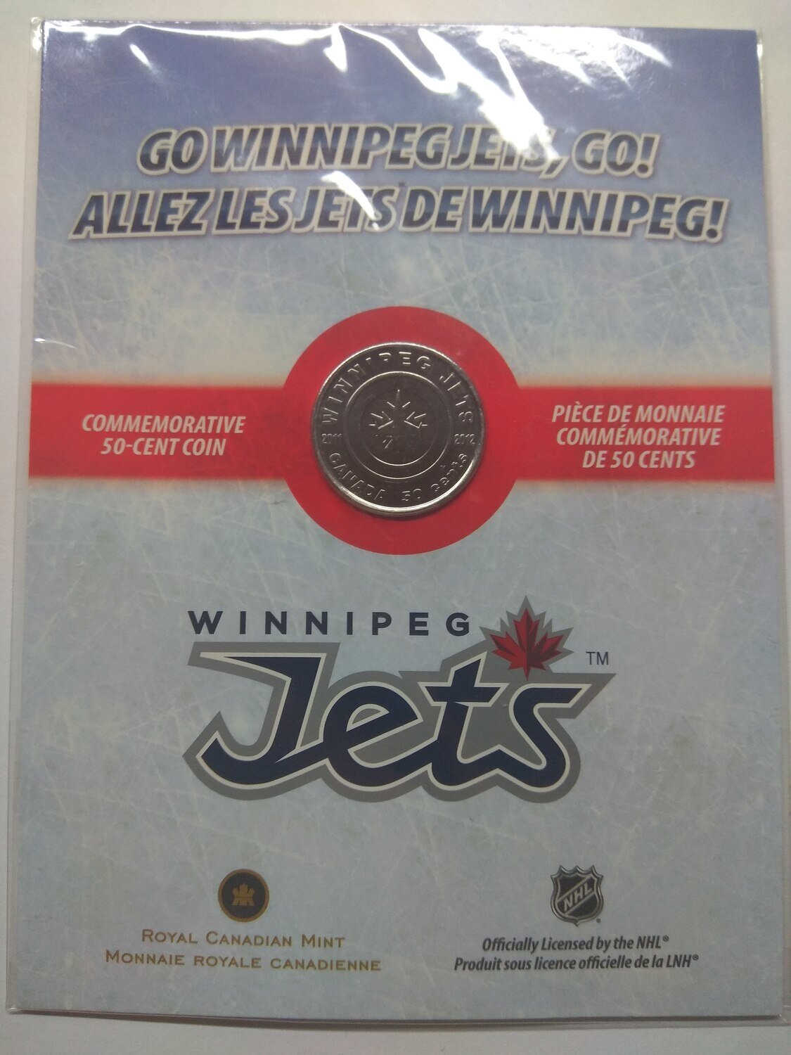 Canada. Elizabeth II. 2011. 50 Cents. Series: NHL teams. Winnipeg Jets. Fe-Ni 6.90 g., KM#1180. UNC