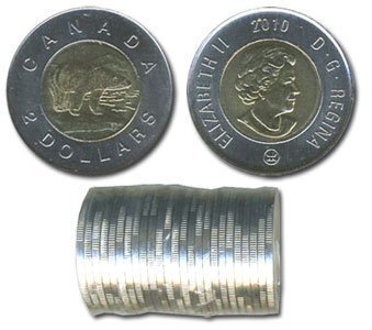 Canada. Elizabeth II. 2010. 2 dollars. Polar Bear. RCM logo. Ni, Cu, Al. 7.30 g. UNC