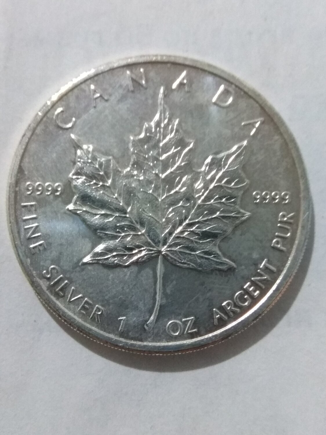 Canada. Elizabeth II. 2011. 5 dollars. Maple leaf. 0.9999 Silver 1.0 Oz., ASW., 31.1 g., BU. UNC
