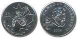 Canada. Elizabeth II. 2009. 25 cents. 2010 Vancouver Winter Olympics # 12. Paralympic Games - Hockey. Fe-Ni 4.430 g., KM#952. UNC.