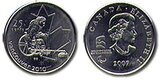 Canada. Elizabeth II. 2007. 25 cents. 2010 Vancouver Winter Olympics. #03. Paralympic Games - Wheelchair Curling. Fe-Ni 4.430 g., KM#684. UNC. Canada. Elizabeth II. 2007. 25 cents. 2010 Vancouver Winter Olympics. #03. Paralympic Games - Wheelchair Curling. Fe-Ni 4.430 g., KM#684. UNC.