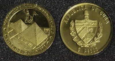 Cuba. 2005. 5 pesos. Wonders of the Ancient World #4 - Egyptian Pyramids. 999 Gold 0.03987 Oz., AGW 1,24 g., PROOF. PF60