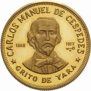 Cuba. 1977. 100 pesos. Series: Figures in the History of Cuba. -#1. Carlos Manuel de Cespedes. 0.917 Gold. 0.3515 Oz AGW 16.0g., KM#. PROOF
