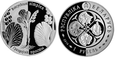Belarus. 2014. 1 Ruble. Series: Revived Plants. The Grozdovnik prostoy. Cu-Ni. 13.16 g., Proof-like. Mintage: 2,000