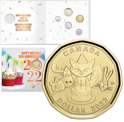 Canada. Elizabeth II. 2022. 1 dollar. Birthday Sets. Time to celebrate! Proof-like. Mintage: 100,000