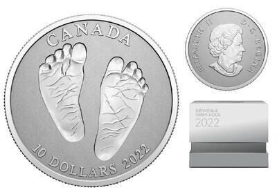 Canada. Elizabeth II. 2022. 10 Dollars. Series: The Birth of a Child. #11. Welcome to the World! 0.999 Silver 0.51029 Oz., ASW 15.87 g. PROOF. Mintage: 20,000