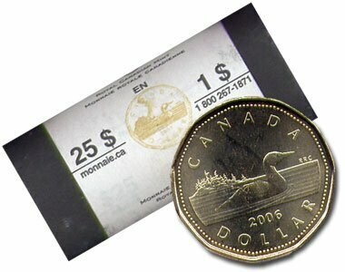 Canada. Elizabeth II. 2006. 1 dollar - a roll of 25 coins. Series: Elizabeth II 1952-2002. 50 years of government. Lucky Loonie. Ni-Cu. KM#. UNC. Note: no RCM logo