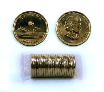 Canada. Elizabeth II. 2018. 1 Dollar - a roll of 25 coins. Loon. Ni-Cu. KM#. UNC