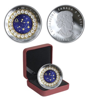 Canada. Elizabeth II. 2019. 5 Dollars. Series: Zodiac 2019. # 10 - Libra. 0.9999 Silver 0.25 Oz., ASW., 7.96 g., PROOF/Crystal. Mintage: 4,000