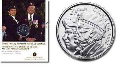 Canada. Elizabeth II. 2005. 25 cents. Year of Veterans. 
