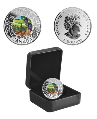 Canada. Elizabeth II. 2019. 3 Dollars. Series: Canadian Holidays and Entertainment. # 09 - Wine Tasting. 0.9999 Silver 0.280 Oz., ASW., 7.96 g. PROOF. Mintage: 4,000