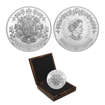 Canada. Elizabeth II. 2021. 250 Dollars. Series: Archival Treasures. #02. Heraldic Design. 0.999 Silver. 32.347 Oz., ASW., 1006.0., PROOF. Mintage: 500