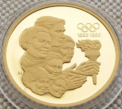 Canada. Elizabeth II. 1992. $175. 1892-1992. 100 years of the Olympic Games. 0.917 Gold 0.9471 Oz. AGW. 16.97 g. KM#217. PROOF.