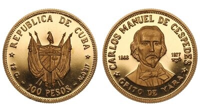 Cuba. 1979. 100 pesos. Series: 6th Summint of Nonaligned Countres. -#1. Havana '79. 0.917 Gold. 0.3538 Oz AGW 12.0g., KM#. PROOF