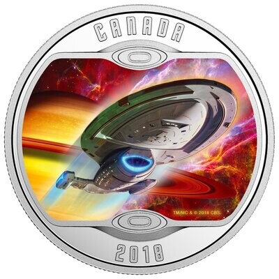 Canada. Elizabeth II. 2018. 10 Dollars. Series: Star Trek™. Voyager. 0.9999 Silver 0.560 Oz., ASW., 15.870 g., PROOF/Colored. Mintage: 10,000