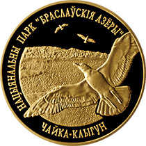 Belarus. 2006. 50 rubles. Series: Reserves of Belarus. Braslav Lakes National Park. Klygun seagull. 0.900 Gold. 0.2315 Oz., AGW 8.00 g., PROOF. Mintage: 3,000