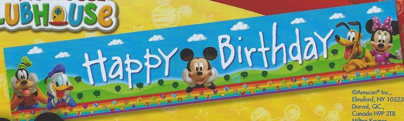 Mickey Mouse Birthday Party Banner