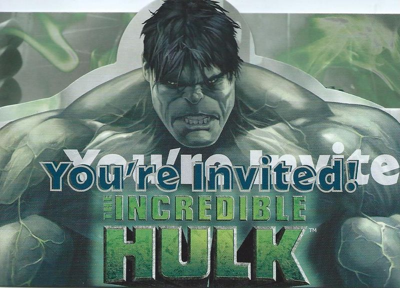 The Incredible Hulk Party Invitation Cards