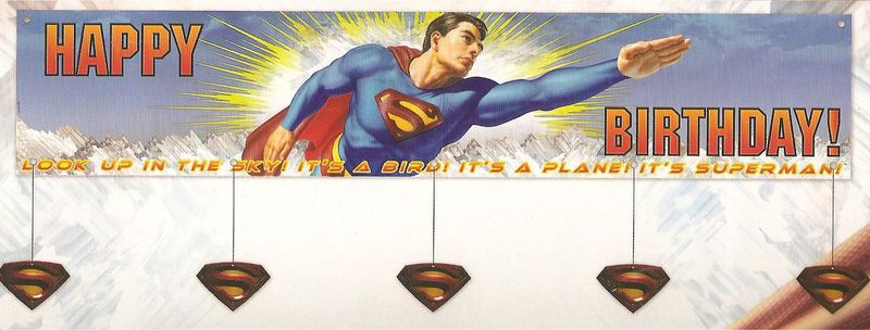 Superman - Super Hero Birthday Party Banner