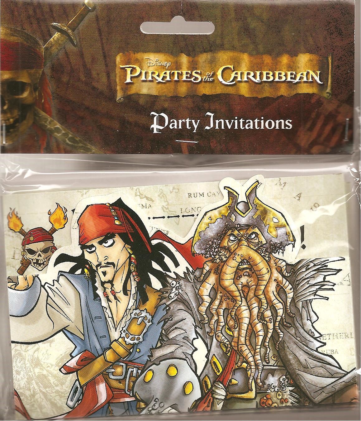 Pirate of Caribbean Party Invitation Cards