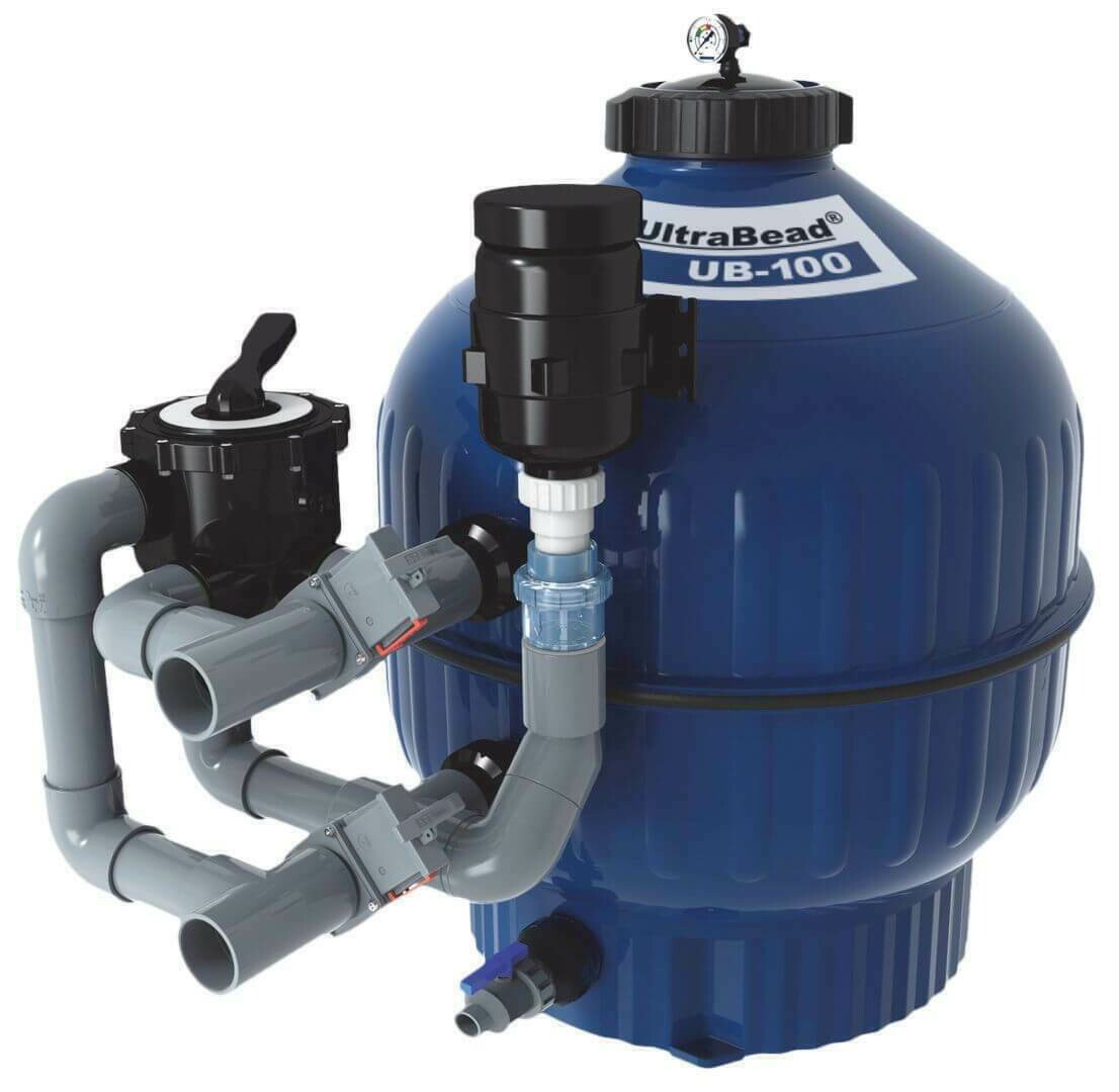 Aqua-Forte Ultrabead Beadfilters UB100 model.With bypass valves. 100kg Beads
