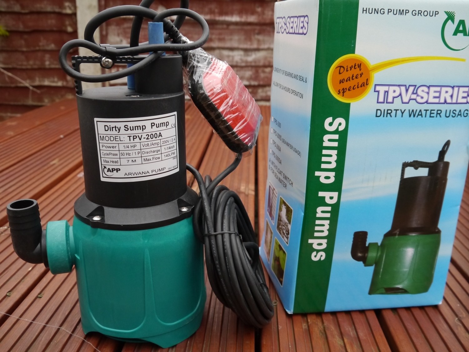 Polymer Submersible Pump TPV200A With Float Switch