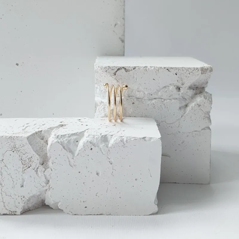Weiße Steinoptik Schmuckpräsentation – 3er Set Display-Blöcke, handgefertigt