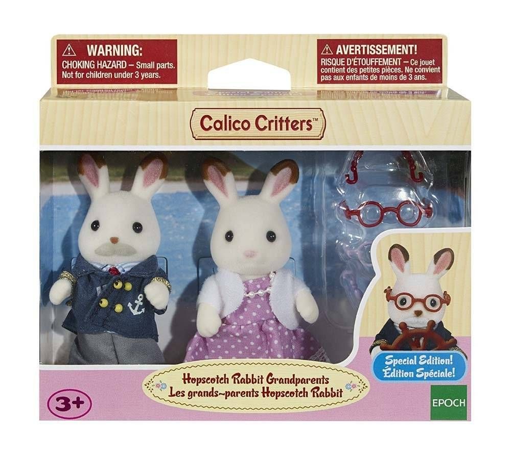 Calico Critters Set Chocolate Rabbit Grandparents