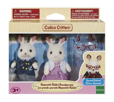 Calico Critters Set Chocolate Rabbit Grandparents