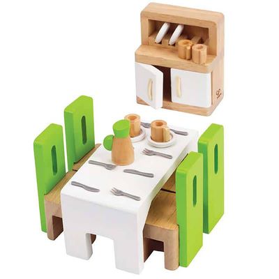 Hape Wooden Doll House Furniture: Dining Room