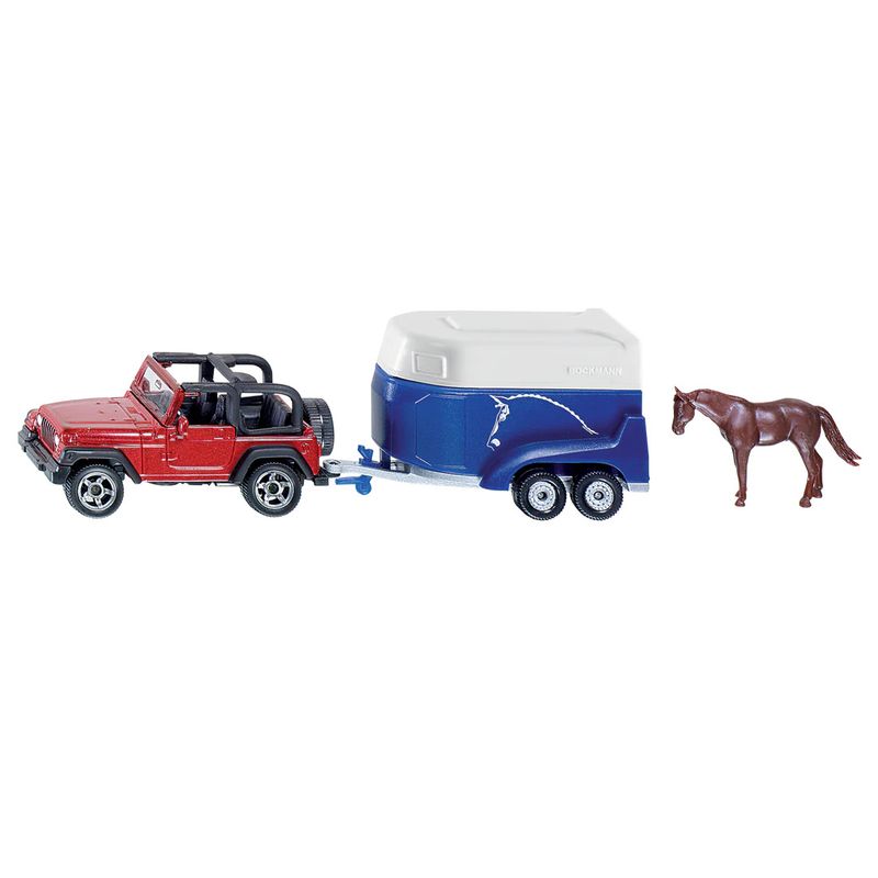 Siku Die Cast Jeep with Horse Trailer