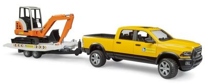 Bruder Dodge Ram Truck with Trailer &amp; Mini Excavator