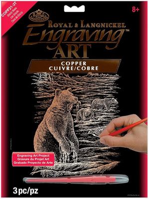 Engraving Art Copper Foil Bears
