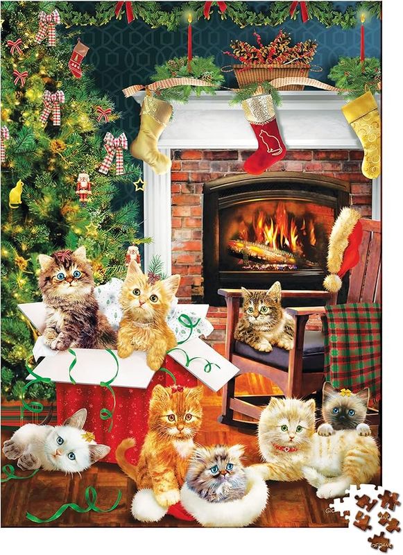 Cobble Hill Puzzle 1000pc Christmas Kittens