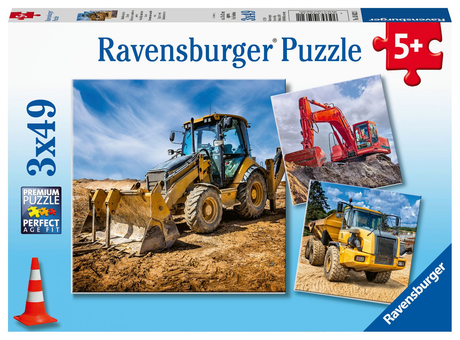Ravensburger Puzzle 3x49pc Digger At Work