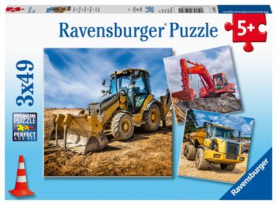 Ravensburger Puzzle 3x49pc Digger At Work