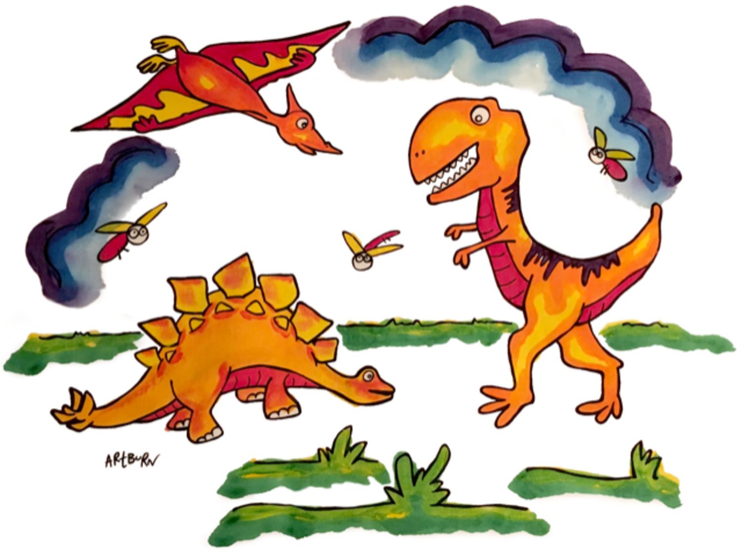 Artburn Pillowcase Dinosaurs